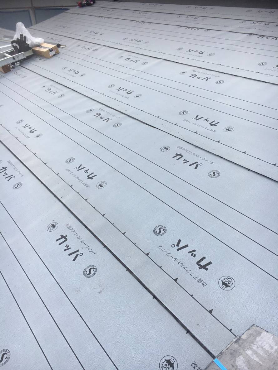 新しいルーフィング張り