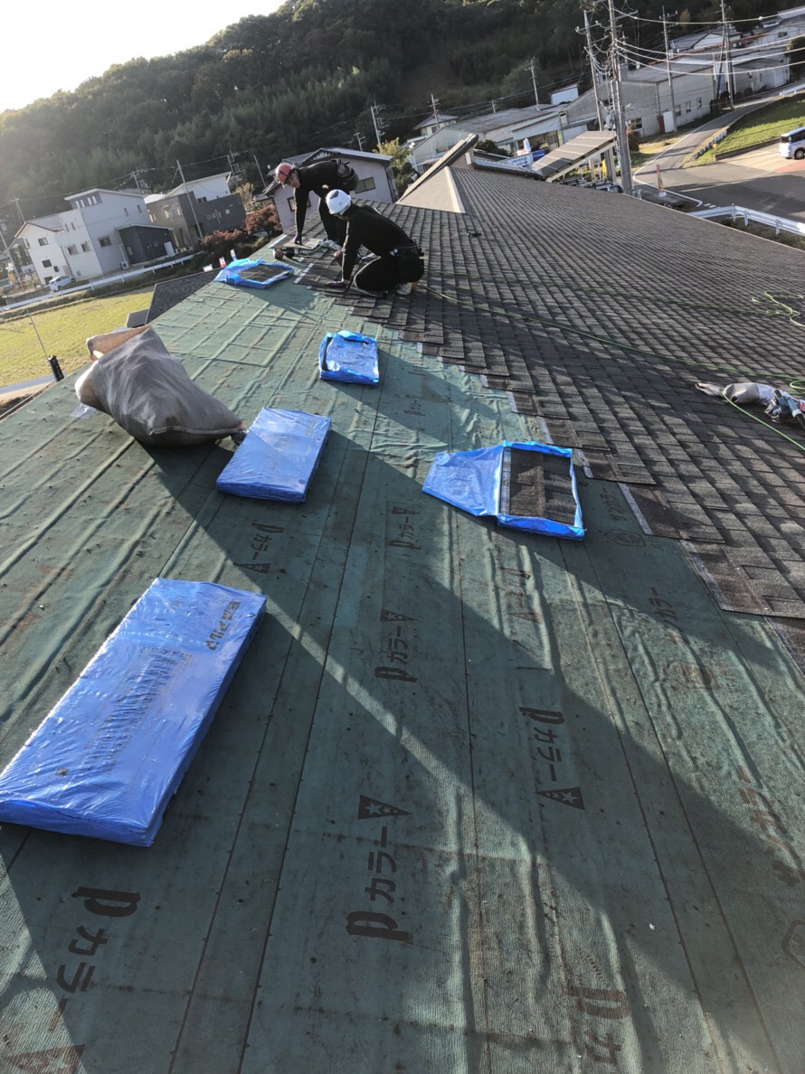 葺き直しの途中経過