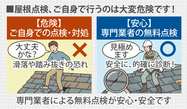 専門業者による無料点検が安心・安全です